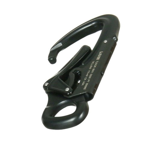 Fusion Climb Tudor Lightweight Aluminum Double Locking Captive Eye Snap Hook Carabiner 32kN Black (FP-8001-BLK)