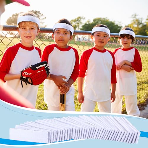 Sports Sweatbands - 42 Pcs Cotton Terry Headband Set for Kids - White