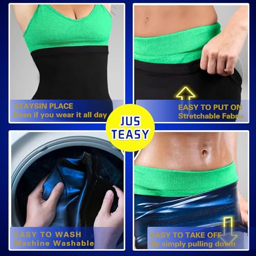 Waist Trimmer for Women - Neoprene-Free Sauna Belt - Small Blue