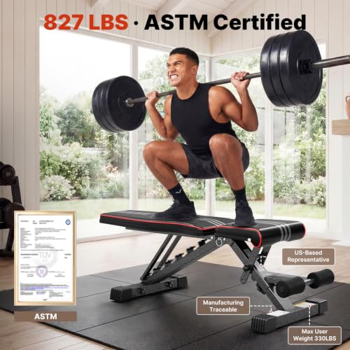Adjustable Weight Bench with 84 Positions, Foldable Gym Bench