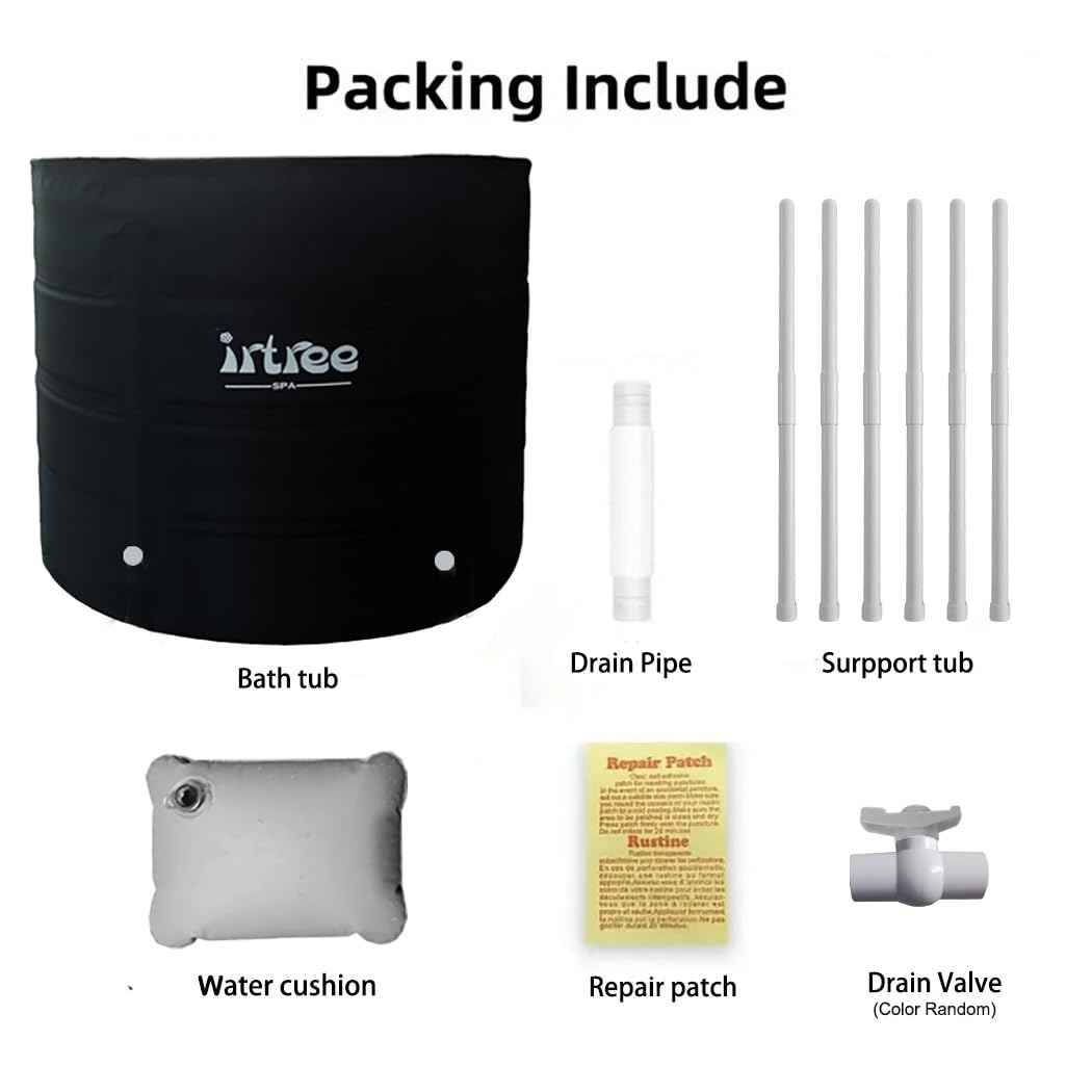 Portable Bathtub Adult Soaking Tub Folding Shower Cold Plunge Tub Cold Plunge Barrel Bath Tub Shower Tub (Dia 29.5" x H 27.5")