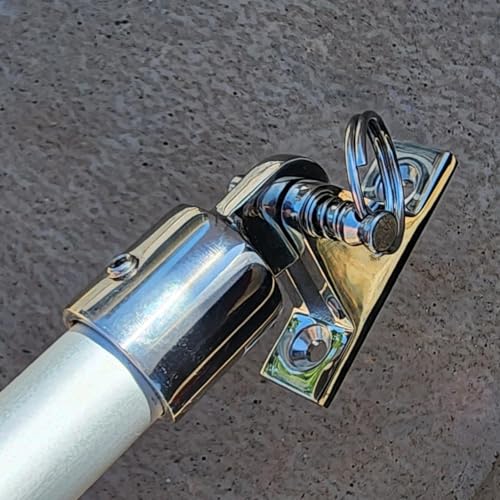 Stainless Steel Deck Hinges - 2 Pack with Quick Release Pin & Ring