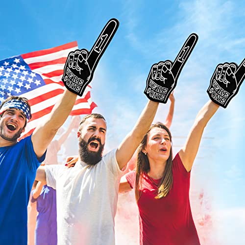 Sotiff Black Giant Foam Finger 6 Pack 18 Inch Sports Cheer Prop, We're Number 1