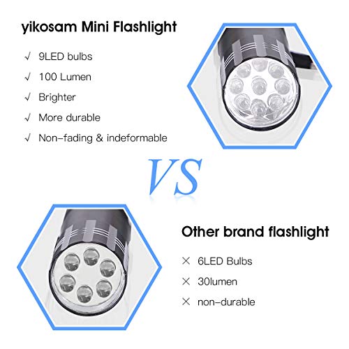 9 LED Mini Aluminum Flashlights 10 Pack with AAA Batteries - Portable & Durable