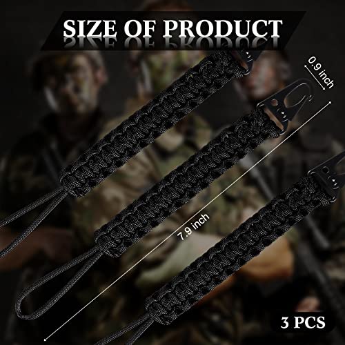 3 Pcs Paracord Keychain Lanyard - 9 Inch Tactical Accessories