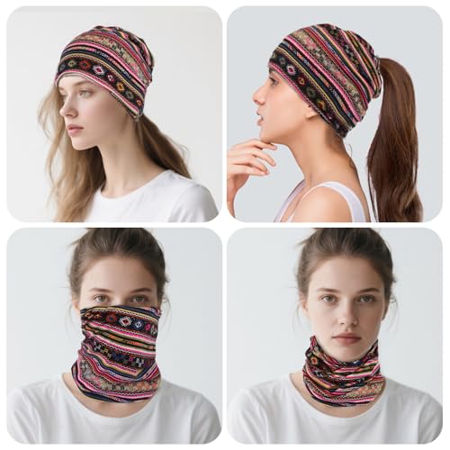 Assorted Prints 5-Pack Women's Slouchy Chemo Sleep & Head Scarves - Soft Breathable Cancer Headwear