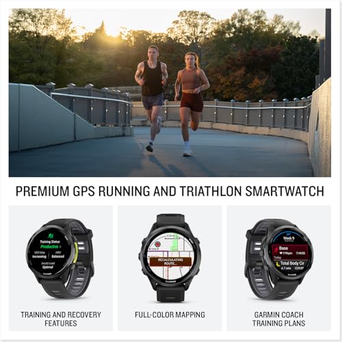 Garmin Forerunner 970 Running Smartwatch Bundle - Carbon Gray DLC Titanium