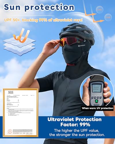 Ice Silk Cooling Balaclava Face Mask for Cycling & Motorcycling - Black