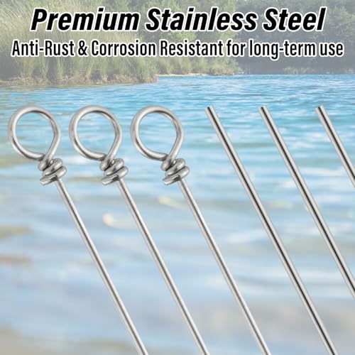 Stainless Steel Spinner Shaft Wire Lure Making Supplies - 30 Pack, 6.3" x 0.031"