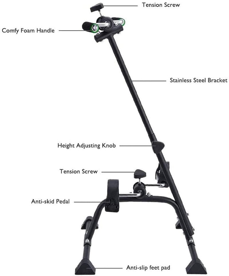 Pedal Exerciser Bike Hand Arm Leg and Knee Peddler Adjustable Fitness Equipment for Seniors, Elderly Home Pedal Exercise Bike for Total Body, with Gift Box