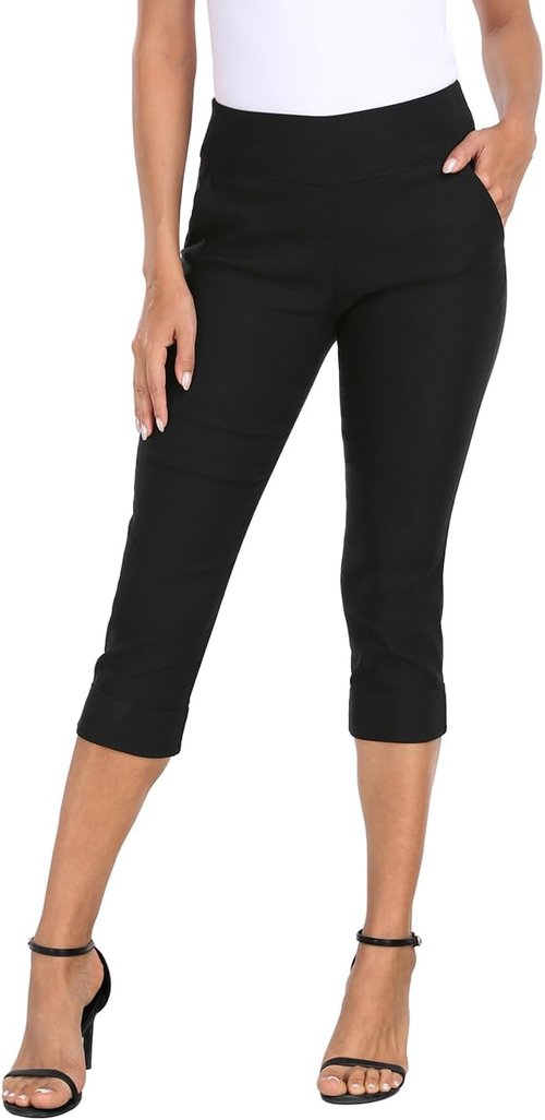 HDE Capri Pants for Women - Stylish Cropped Dress Pants with Pockets | 19" Inseam