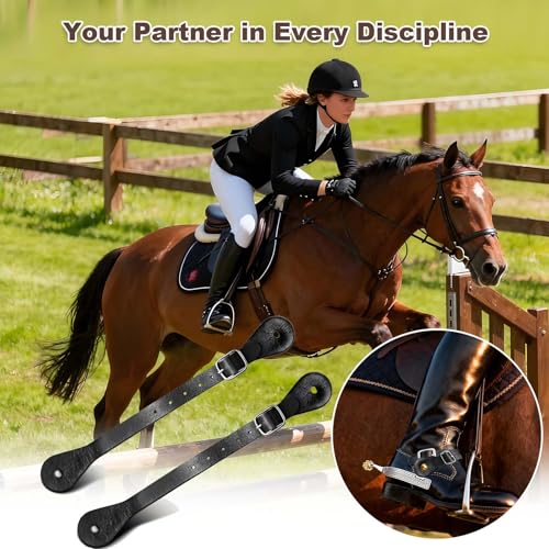 Premium Genuine Leather Spur Straps for Equestrian Use - 2-Pack