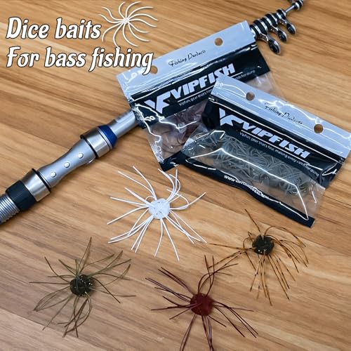 Soft Silicone Dice Fishing Lures with Tentacles - Brown, 10pcs