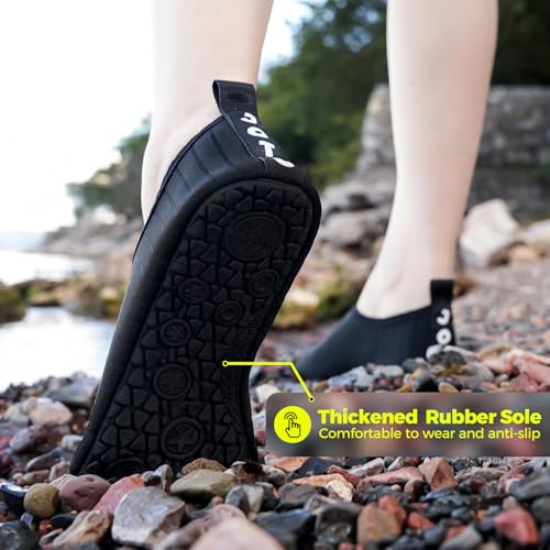 Quick-Dry Water Shoes for Men & Women - Black, 7.5-8.5 Women/6.5-7.5 Men
