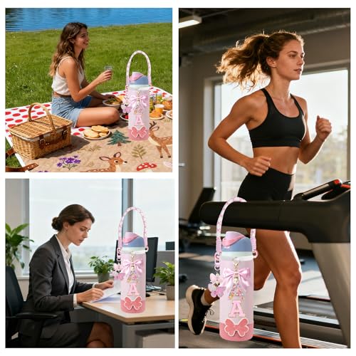 Bow Silicone Boot & Strap Set for 40oz Water Bottles - Pink