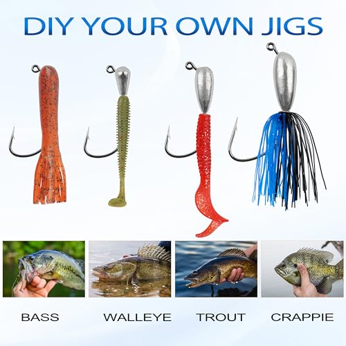 Fishing Jig Head Hooks - 12/24pcs Water Drop Weighted Jigs
