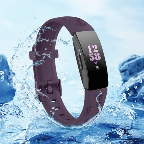 Silicone Sport Watch Bands for Fitness Tracker - Blue Gray, Purple, Green - Large