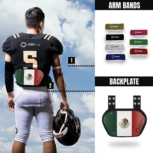 Youth Mexican Flag Football Backplate for Shoulder Pads - Lower Back Coverage