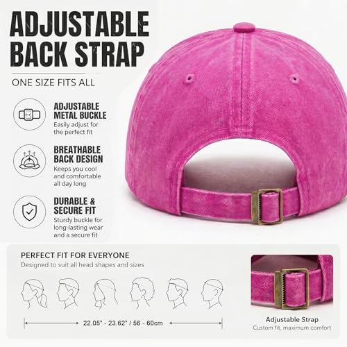 Kryxelia Rose Red Washed Baseball Cap - Adjustable Low Profile Dad Hat