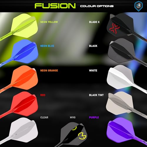 Darts Fusion Integrated Flight & Shaft System - Intermediate 28mm - Yellow