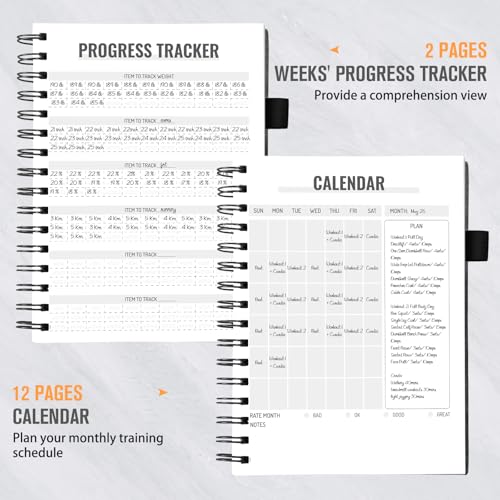 Workout Journal & Fitness Planner - 12-Month Logbook, A5 Size