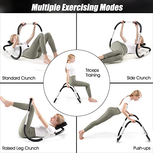 Ab Cruncher Sit Up Trainer with Padded Headrest - White