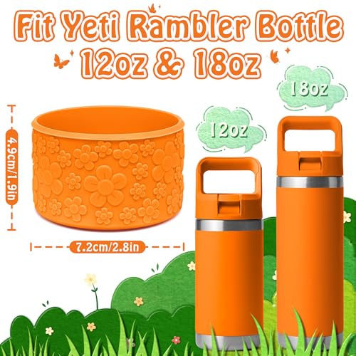 Protective Silicone Water Bottle Boot - 3D Flower Design - King Crab