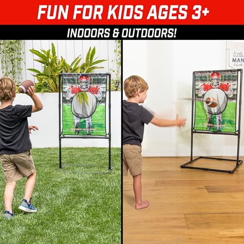 Kids Football Toss Game with Inflatable Footballs - Indoor & Outdoor Target Practice