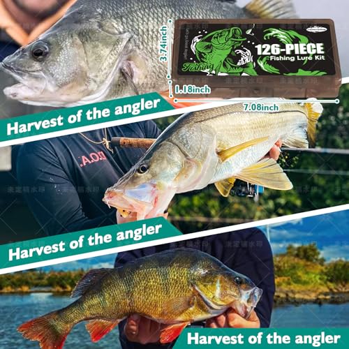 Fishing Tackle Kit with 126 Pieces - Lures, Soft Baits, Hooks & Accessories