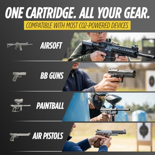 12g CO2 Cartridges for Airsoft, BB Guns & Paintball - Leakproof & Easy Install