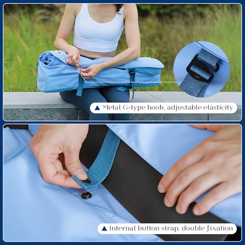 Yoga Mat Bag with Adjustable Strap - Fits 26" Mats - Powder Blue
