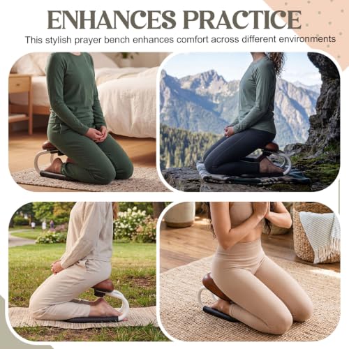 Adjustable Meditation Bench with Carrying Bag - Brown