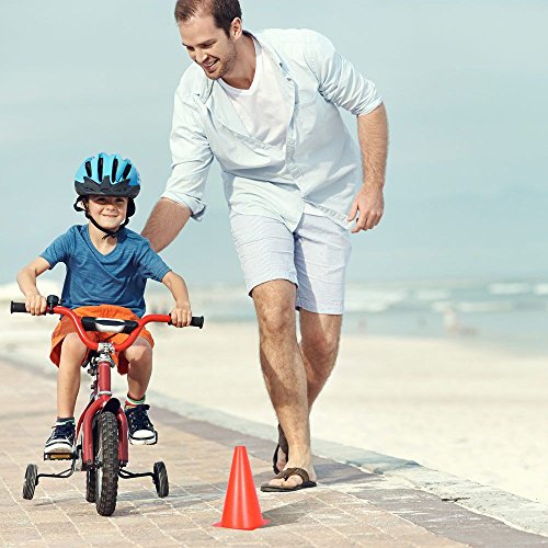 9-Inch Orange Traffic Cones - 10-Pack Sports Training Cones