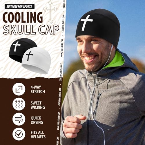 Cuffbow Cross Skull Cap for Men - Lightweight Breathable Beanie Hat for Cycling & Sports