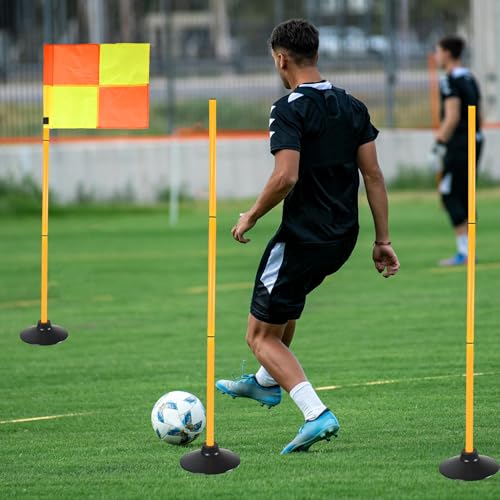 Soccer Corner Flags Set with Adjustable Training Poles - Set of 4