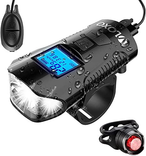 Bike Speedometer with LED Light and Horn - Black