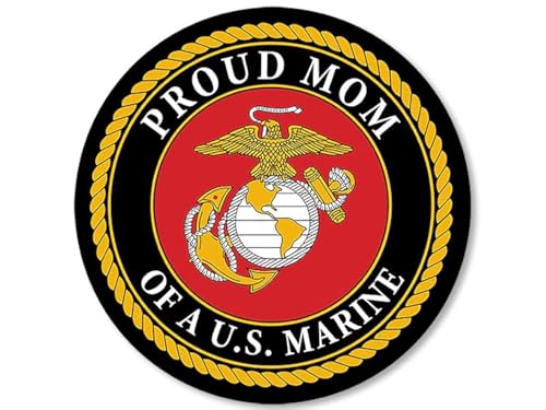 Proud Mom of a US Marine Vinyl Decal - 3 Inch USMC Sticker