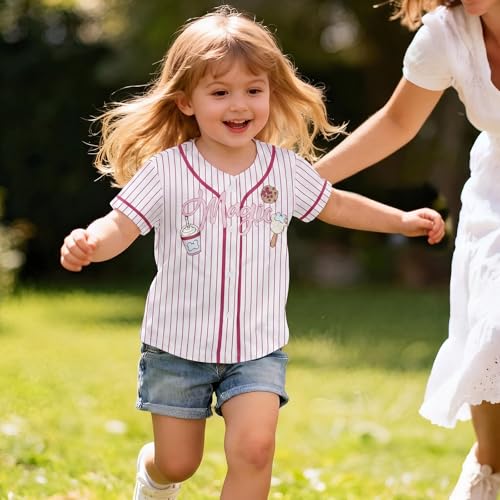 Hawaiian Baseball Jersey for Toddler Girls Summer Vacation Theme Park
