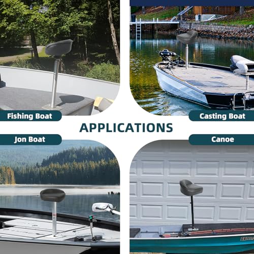 AmarinePlay Grey 2-Pack Casting Seat for Bass Fishing Boats - Comfortable & Marine-Grade Durable