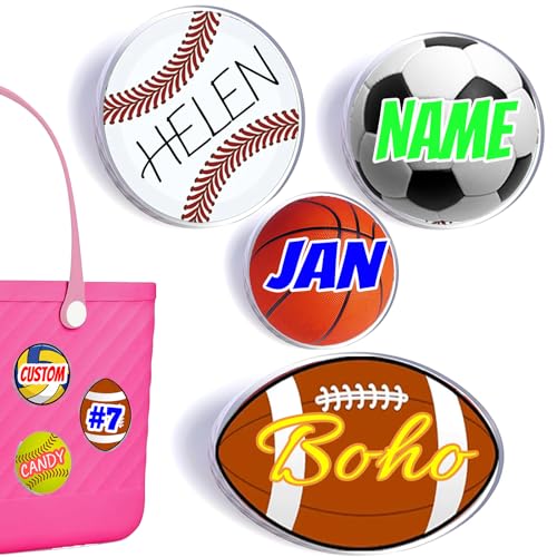 Personalized Acrylic Baseball & Soccer Bag Charms with Inserts