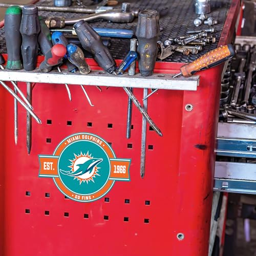 Miami Dolphins NFL Badge Magnet - Durable Car & Fridge Accessory
