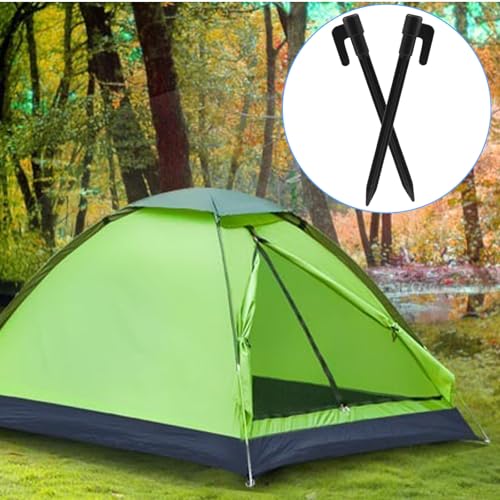24 Pack 5.7 Inch Plastic Tent Stakes - Durable Canopy Anchoring Pegs - Black