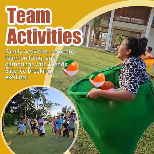 Outdoor Granny Pants Toss Game Set with 16 Bouncy Balls & 2 Air Pumps - Green & Light Blue