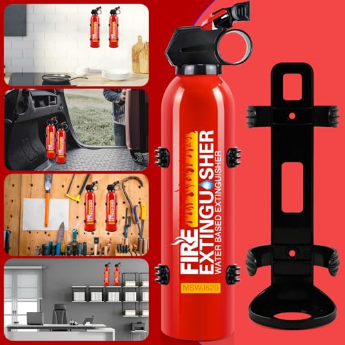 Fire Extinguisher for Home, 3Pack Car Fire Extinguisher with Mount, 4 in 1 Portable Kitchen Fire Extinguisher for A, B, C, K Category, 620ml Water-Based Fire Extinguisher for Truck Boat Home Office