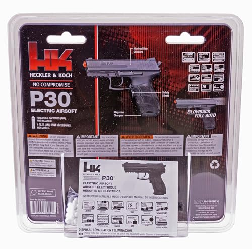 Electric Blowback Airsoft Gun - Heckler & Koch P30 - Black