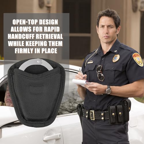 Open Top Handcuff Case - Nylon Holder for Duty Belt - Variation 1