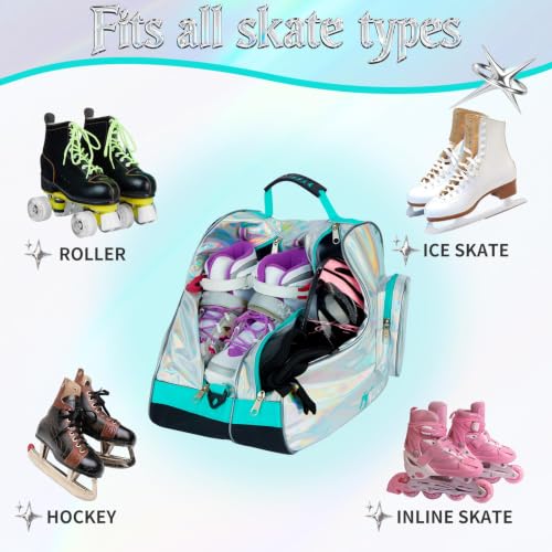 Spacious Holographic Roller Skate Bag - Silver