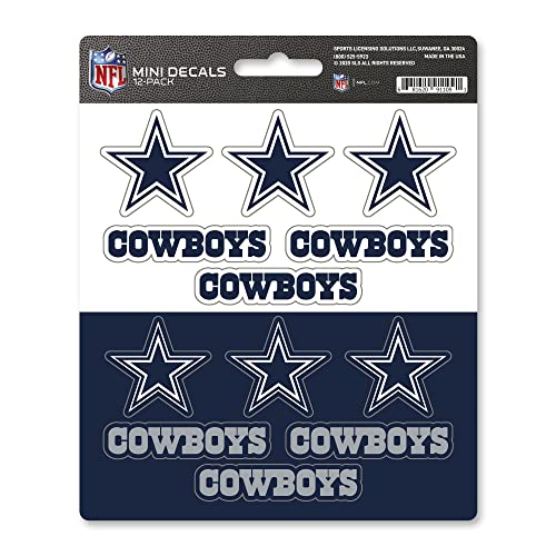 NFL Mini Decals - 12 Pack of Team Colored Vinyl Stickers