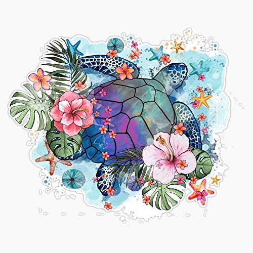Sea Turtle Watercolor Vinyl Bumper Sticker - 5 Inch Decal