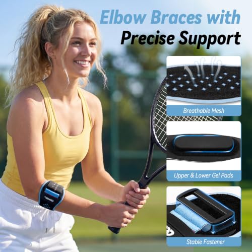 Tennis Elbow Brace for Men Women Blue-S/M – Support for Tendonitis & Golfers Elbow